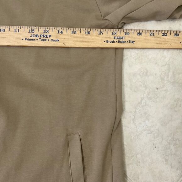 ASOS Long Full Zip Cotton Boyfriend Cardigan women’s M Tan V-Neck Pockets - Picture 6 of 11